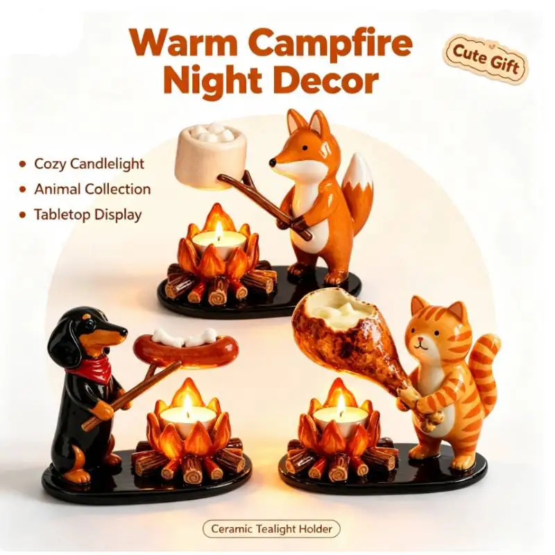 Cat Tealight Holders, Cute Animal Candle Holders, Cat Gifts for Women, Animal Lovers, Warming Paws Tea Light Holder for Wedding