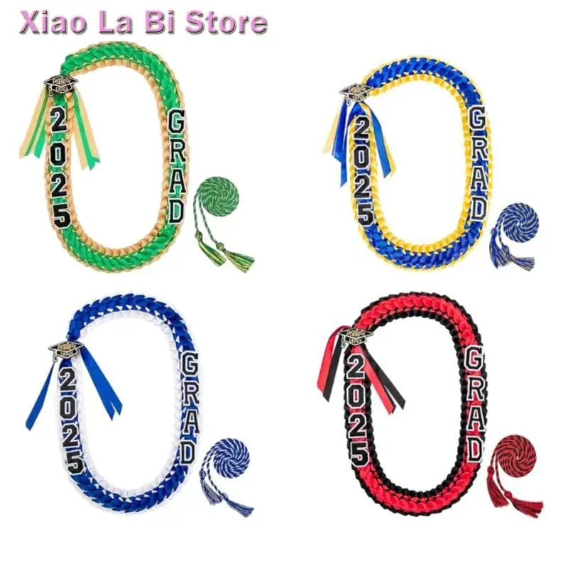 

XXFD Adjustable Graduation Braided Sash Multicolor Lei Tassels Academic Regalia Decor