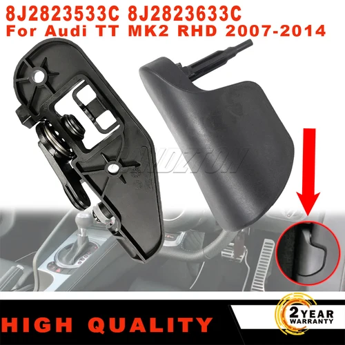 Para Audi TT MK2 07-14 RHD soporte de manija de liberación de capó y cubierta de manija de palanca de liberación de capó accesorios de coche 8J 2823533 C 8J 2823633 C