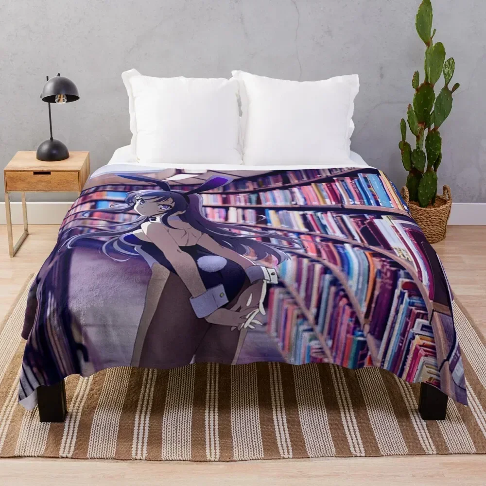 

Mai Sakurajima Throw Blanket Tourist Loose Hairys Quilt Blankets