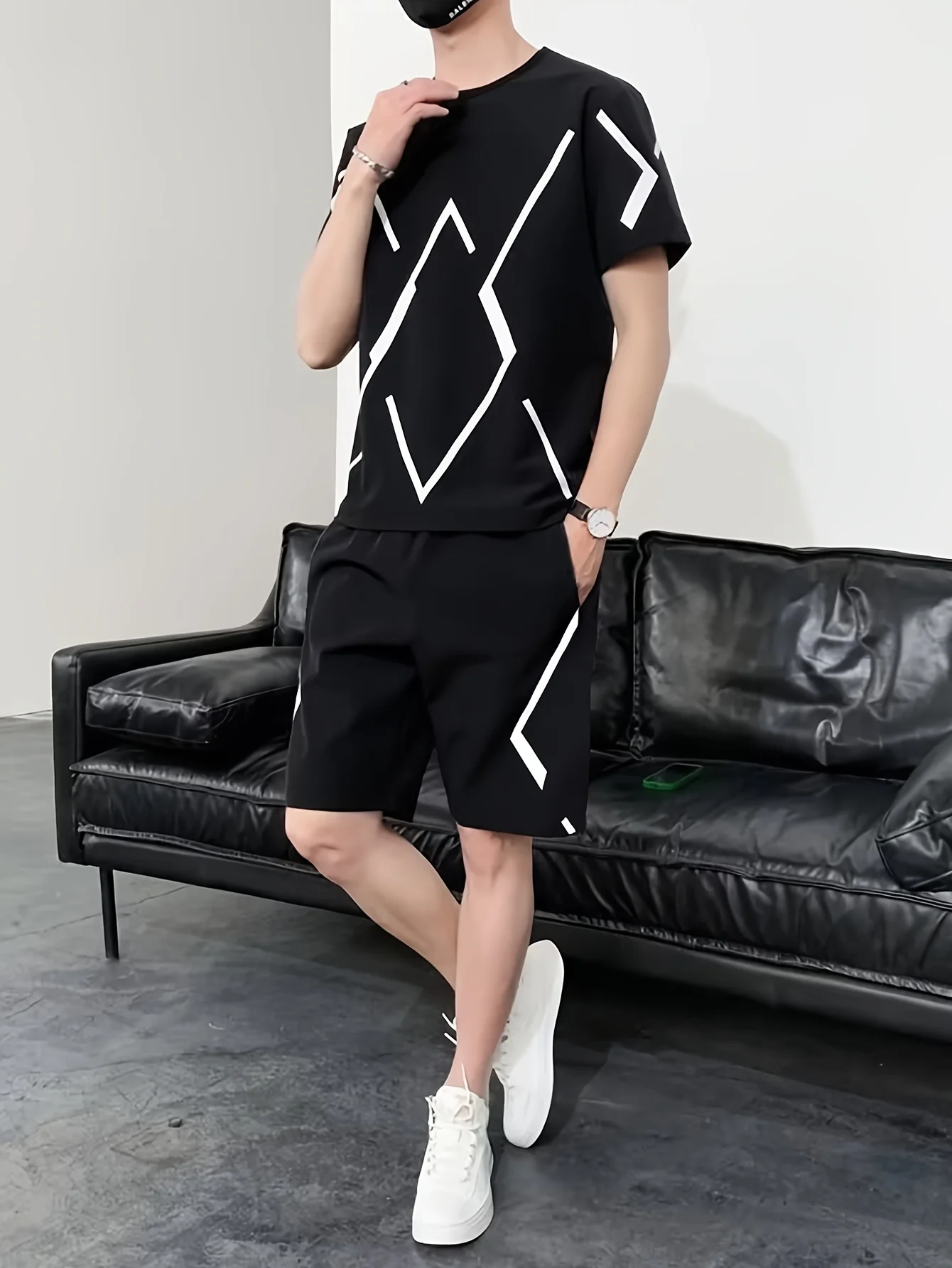 Herenmode casual pak bedrukt T-shirt met korte mouwen shorts trendy heren casual shorts sportkleding tweedelige set