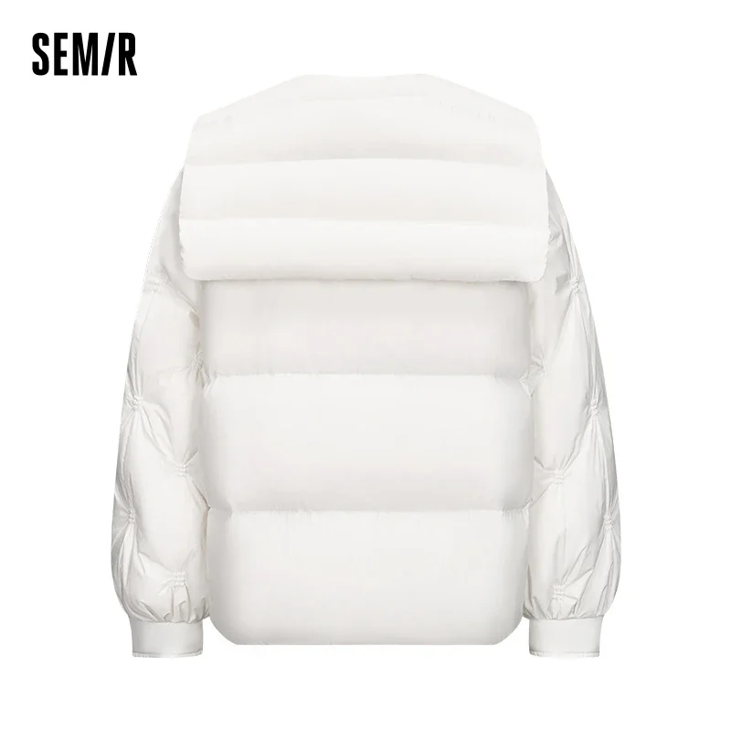 Semir Down Jacket Women Design Big Lapel Sweet Fashionable 2023 Winter New Temperament Loose Jacket