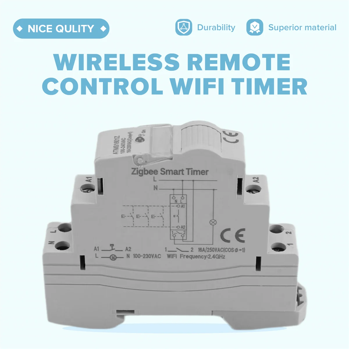 

A10I Tuya Smart Life ZigBee Circuit Breaker Din Rail 1P Single Pole Dry Contact Timer Relay App Remote Control Smart Timer