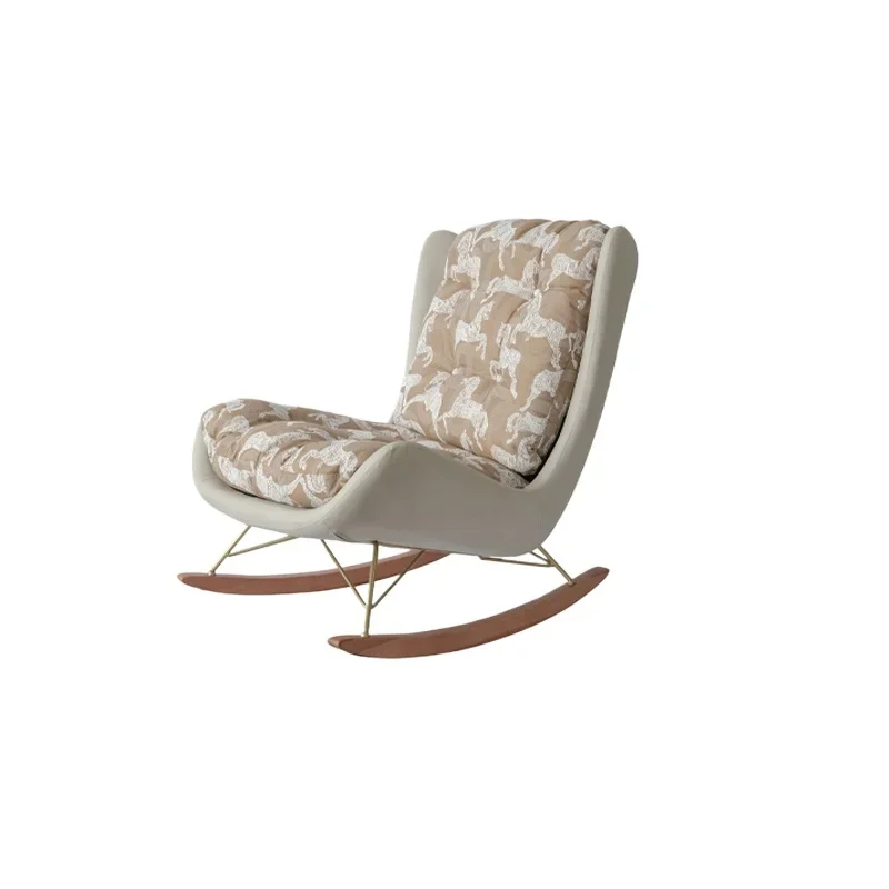 

Wooden foot saddle leather removable seat pier multi-purpose rocking chair single leisure chair