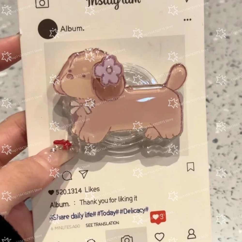 

Korean Cute Cartoon Rotate Puppy Grip Tok Griptok Phone Holder Stand Support For iPhone Samsung Universal Accessories Holder