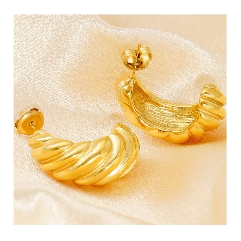 

Wind Fashion Geometric Stainless Steel Earrings Women's Light Luxury High-end Temperament Titanium Steel Earrings Jewelry