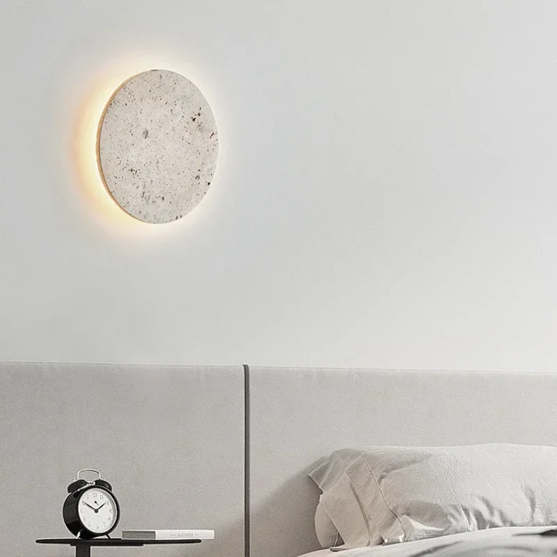 Natural Round Stone Wall Light Bedside Restaurant Atmosphere Art Decor Sconce 3000K Dropshipping 23/30cm Free Combination