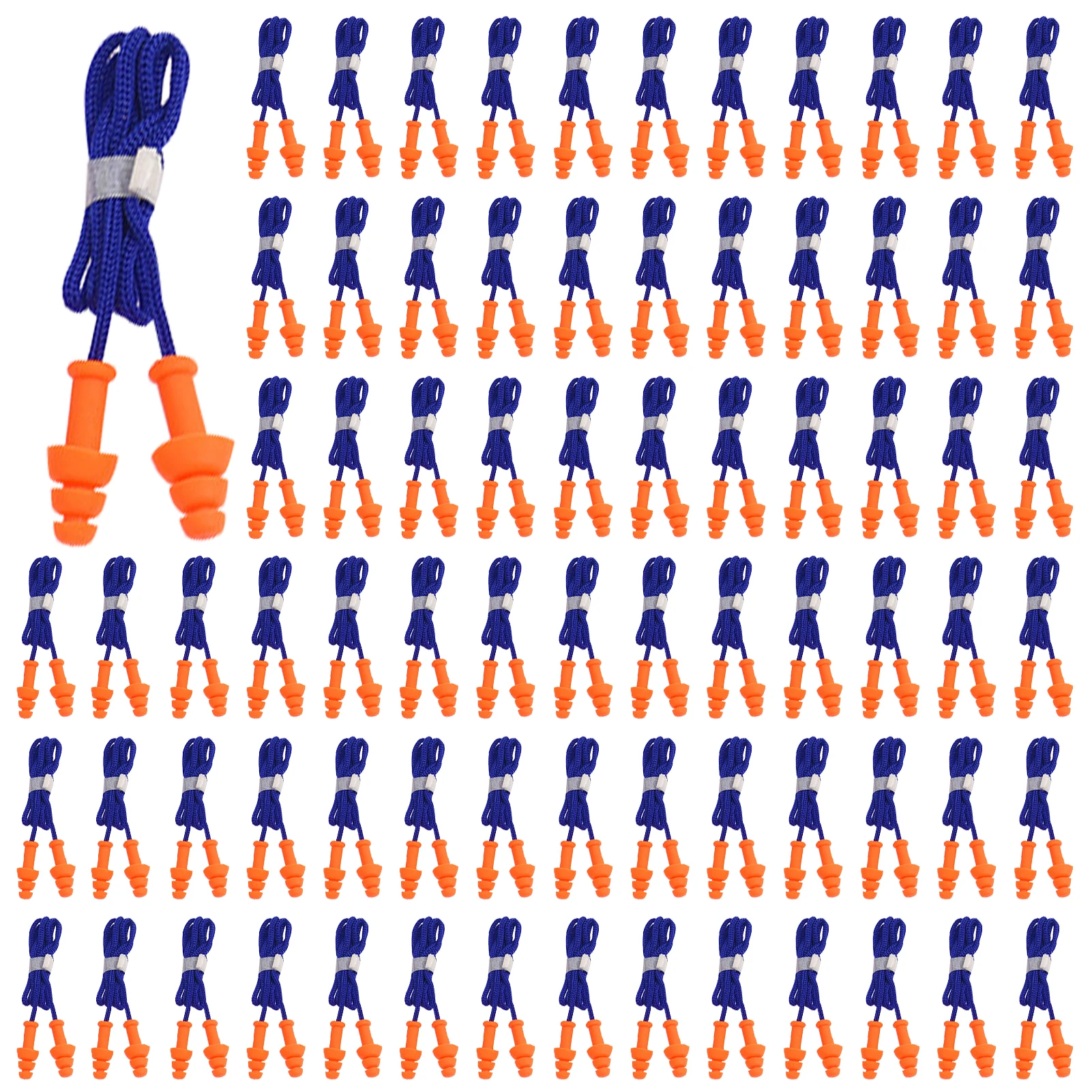 100pairs Sleeping Construction Hearing Protection With String Work Ear Plug Reusable Silicone Soft Study Sports Noise Cancelling