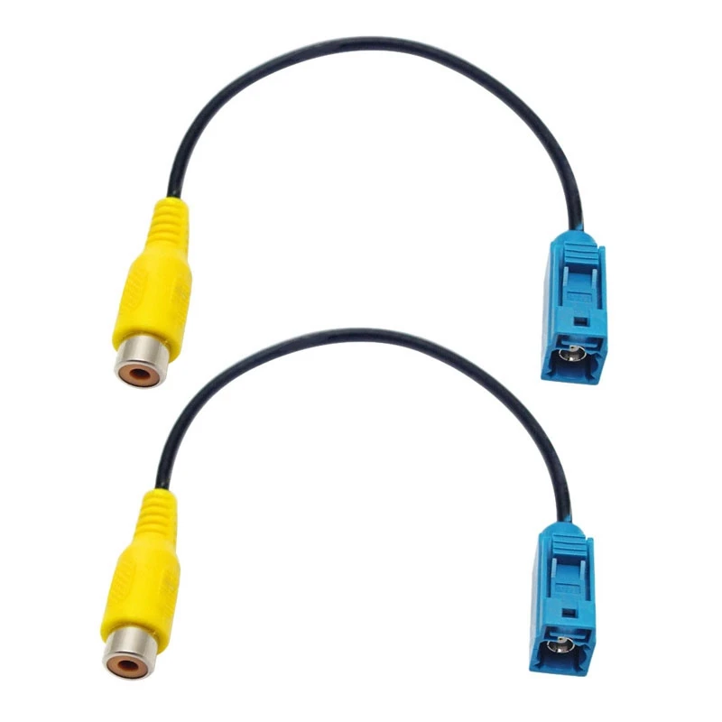 2X Fakra Umkehr AV-IN Kamera Video Verbindung RCA Kabel Parkplatz Adapter - Fakra Zu RCA Video Kabel Adapter