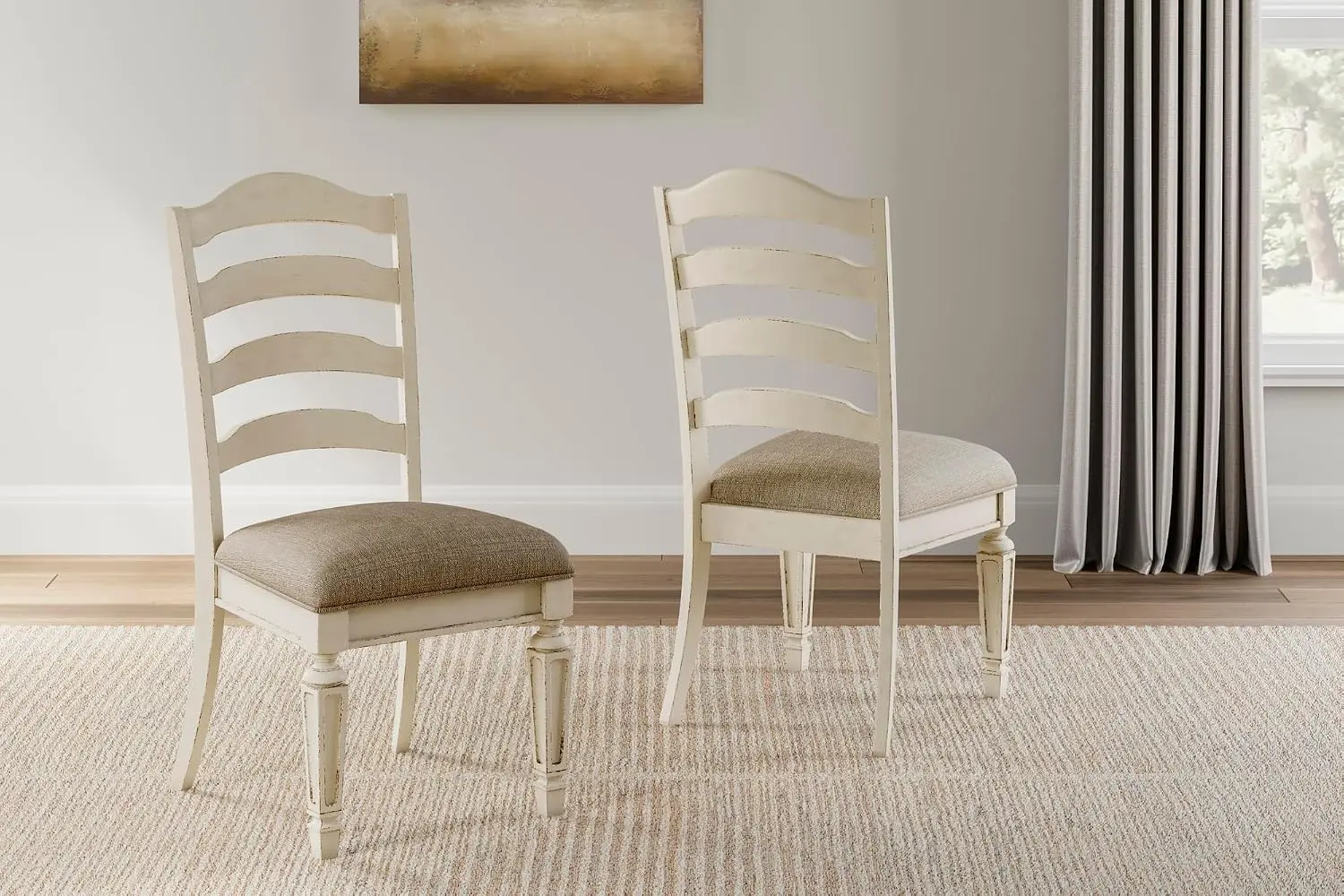 Realyn Wood Dining Chairs Set of 2, White