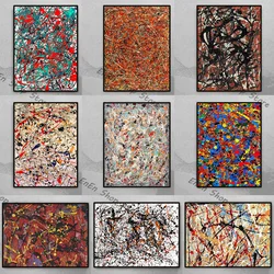 Jackson Pollock Abstract Free Line Poster Painting Prints HD Pictures Printed on Canvas for Home Room Wall Art Decoration Mural