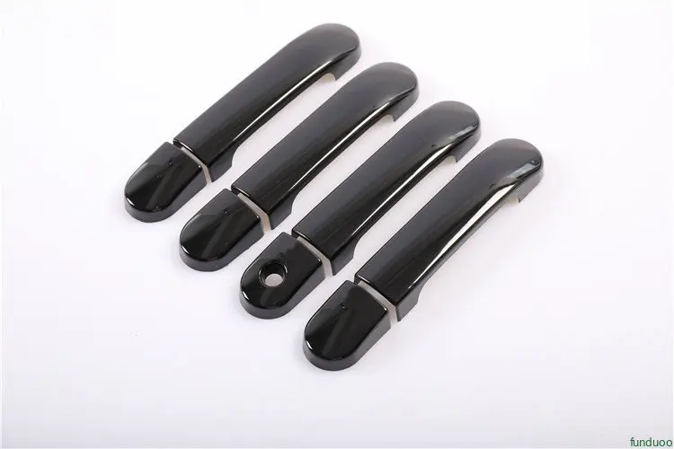 For Nissan March Micra K12 Tiida C11 2003 - 2010 Glossy Black Car Door Handle Covers Trim Styling Stickers Overlay Accessories - view 2