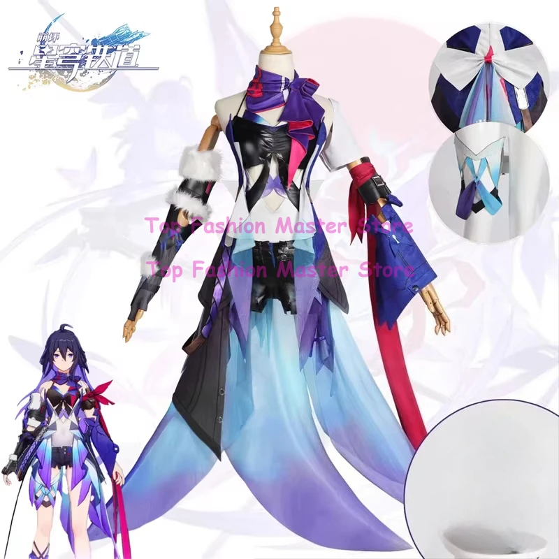 

Honkai Star Rail Seele Cosplay Costume Wig Seele Purple Dress Long Hair Halloween Party Role Play Uniform