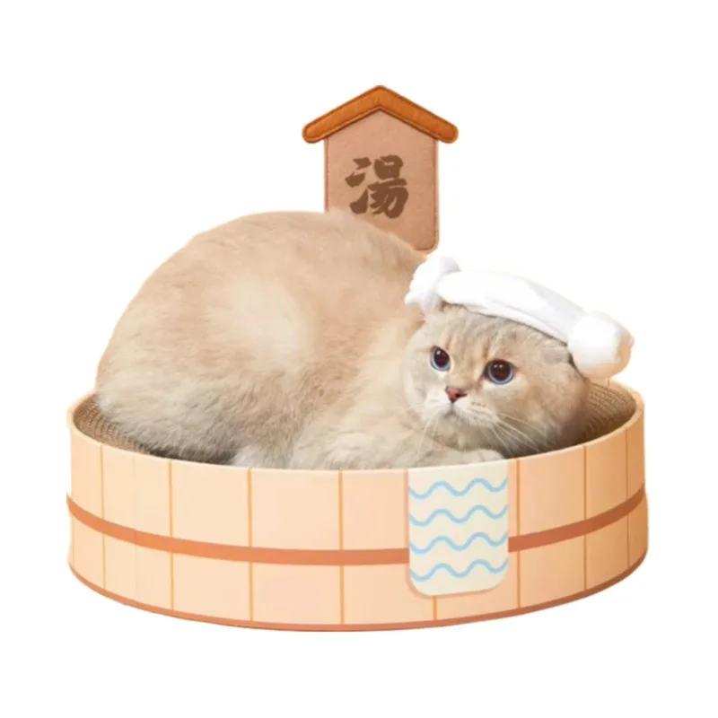 Corrugated Paper Cat Scratcher Nest Basin | Hot Spring Style Wear-Resistant Claw Grinding Machine Toy for Cats