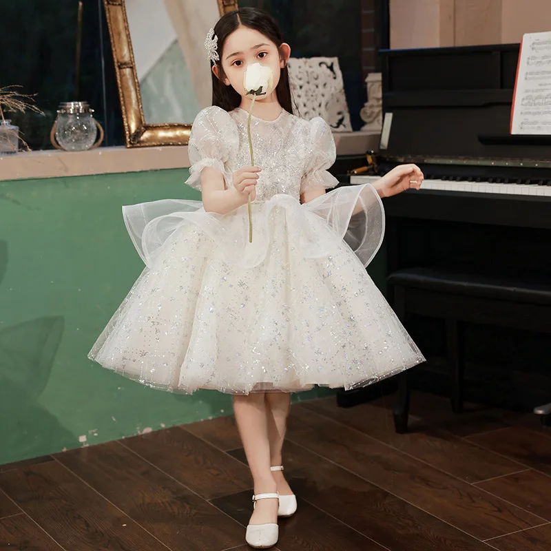 Girls High End Evening Princess Ball Gown Children Fashion Birthday Party Performance Dress g97