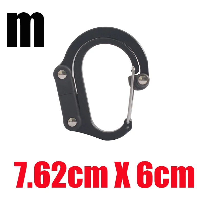 Hybrid Gear Clips Multi-function Swivel Buckle D-Type Carabiner Non-Locking Strong Clip Camping Fishing Hiking Travel Outing