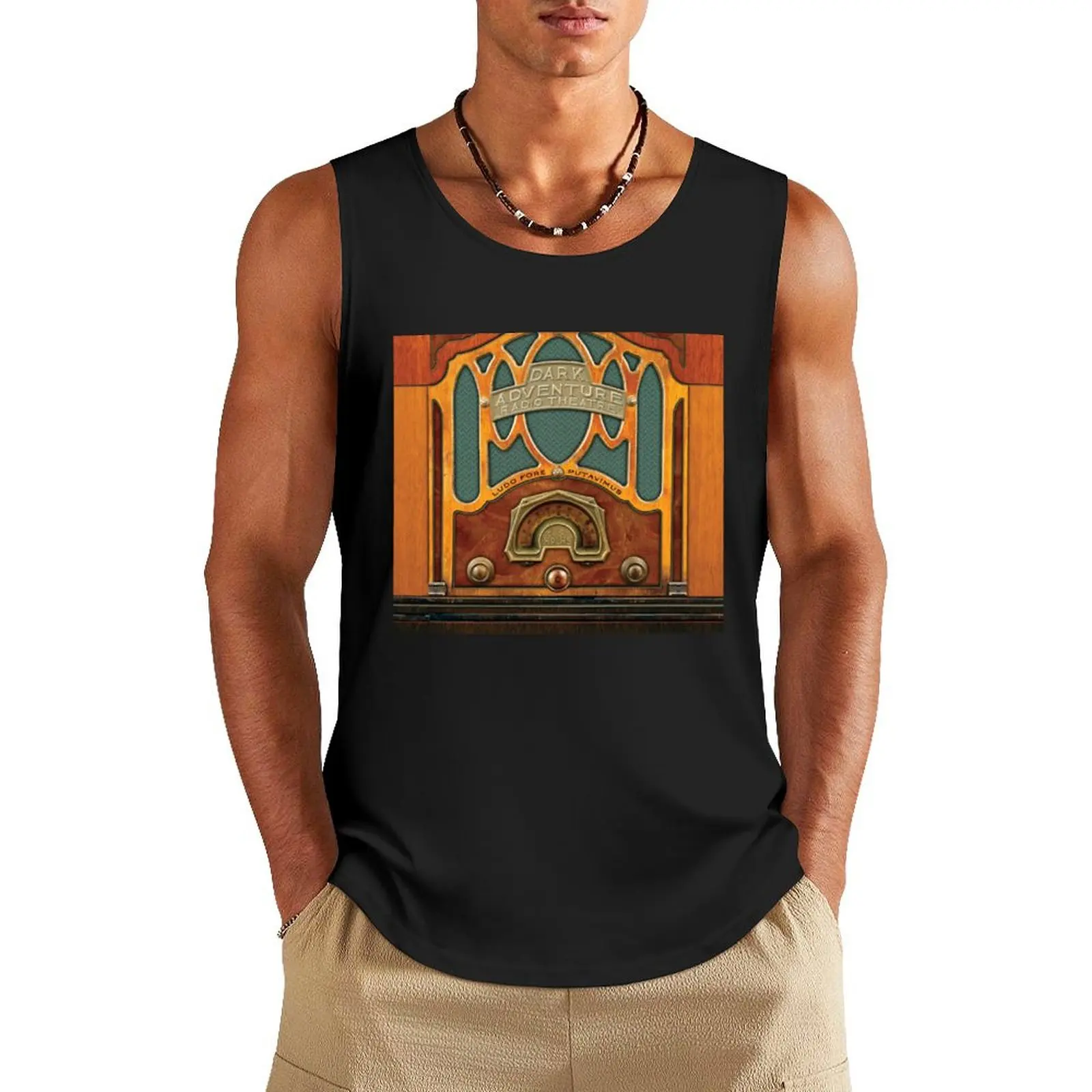 

Dark Adventure Radio Theatre cabinet Tank Top sports t-shirts for men Japanese t-shirt T-shirt men
