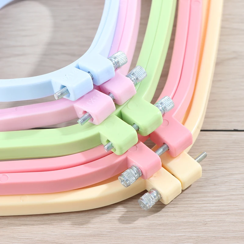 5 Size Plastic DIY Embroidery Hoops Square Shape Cross Stitch Hoops Frame Ring