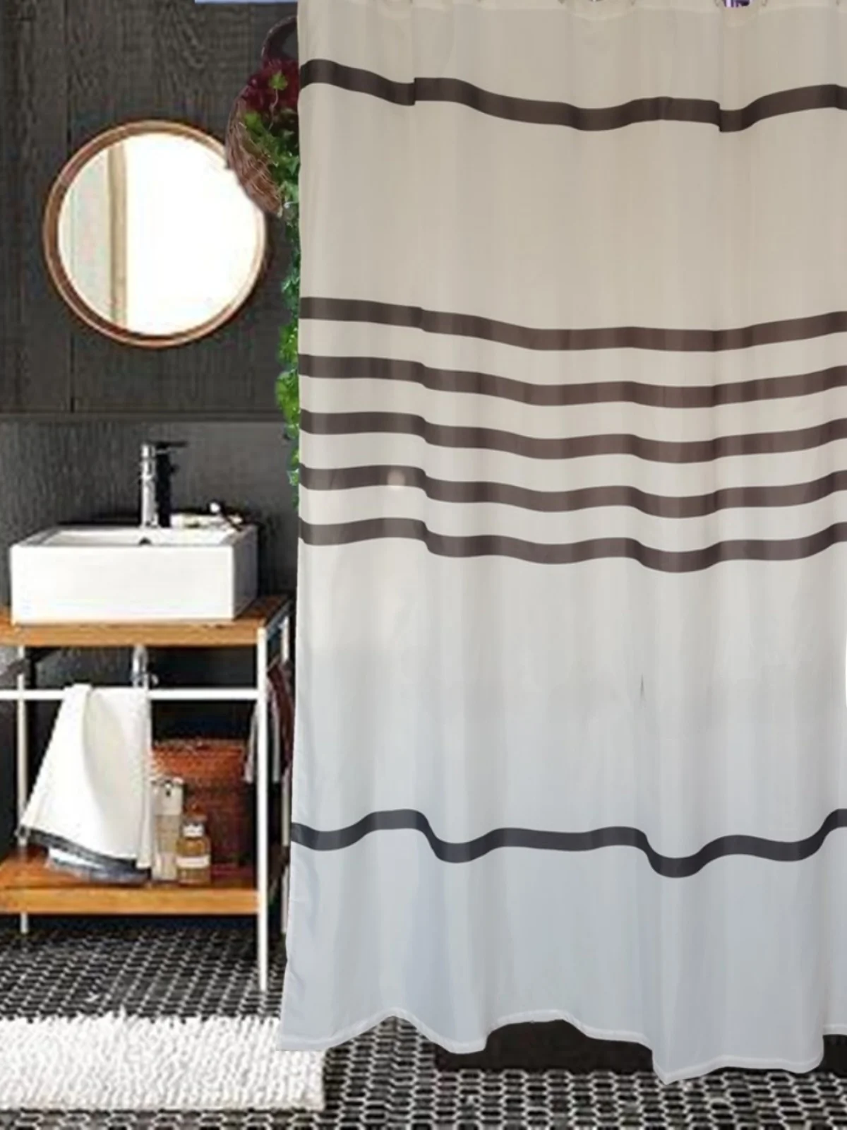 

Быстросохнущая полиэстеровая штора для душа с утяжелением, водонепроницаемая, для ванной комнаты, в скандинавском стиле, для дома и уборки.