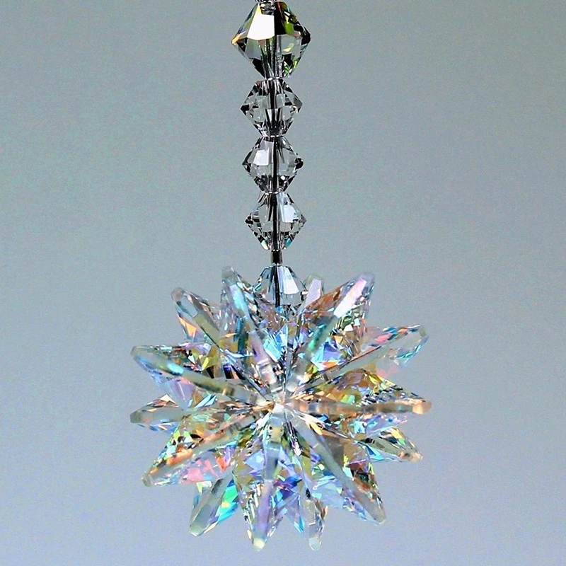 1PC Fashion Colorful Crystal Suncatcher Prism Ornament Rainbow Maker Window Hanging Decor Home Christmas Decoration Gift