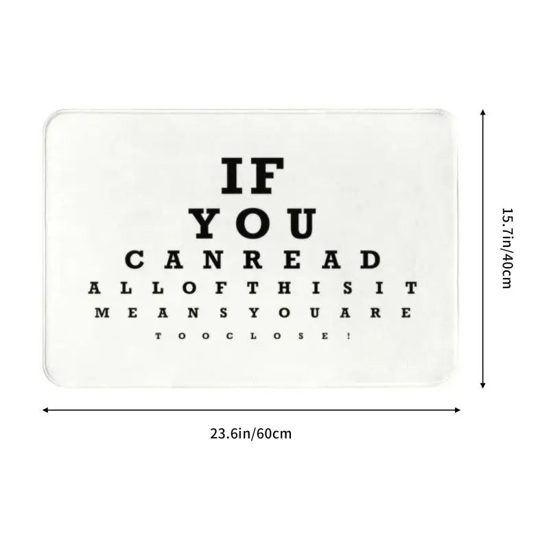 Funny Eye Test Front Floor Door Entrance Mats Indoor Optician Optometrist Bathroom Kitchen Doormat Living Room Carpet Rug