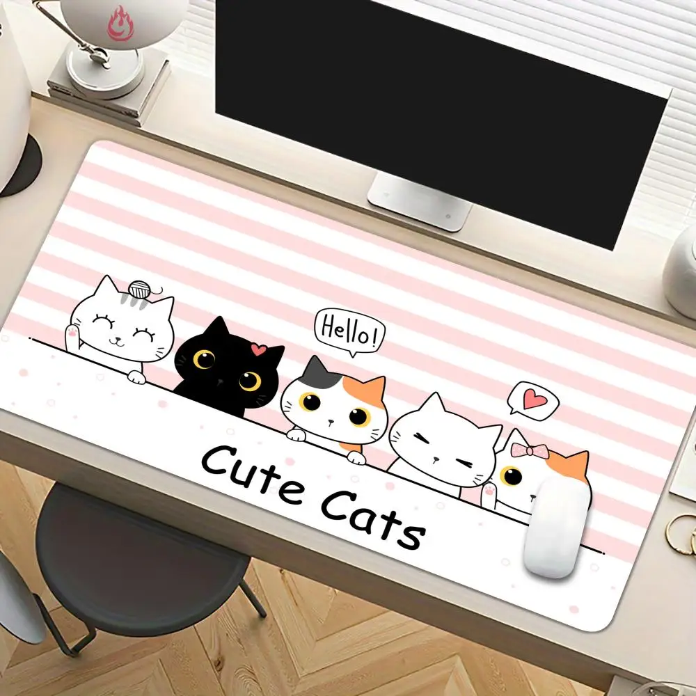 

Cute Cartoon Cat Illustration Design Mouse Pad Desk Mat Non-Slip office mousepad pc accessories keyboard Gaming mat tapis souris