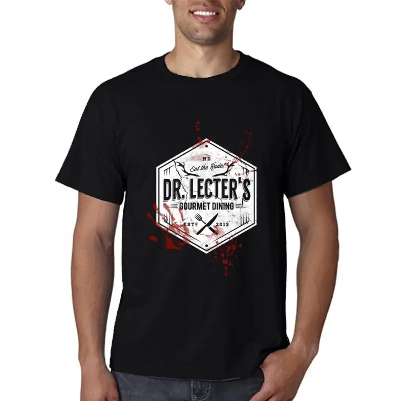 Camiseta del dr. Lecter's Gourmet Dining para hombre, Hannibal Lecter, Clarice, Starling, Thriller, película, cuello redondo, Tops de tela, regalos de cumpleaños