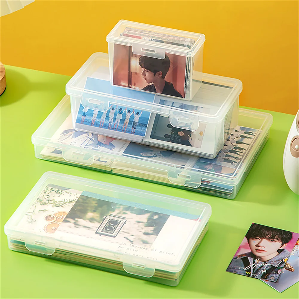 1PCS Transparent Idol Kpop Albumes Photo Storage Photocards Small Card Collection Organizer Box Case Container