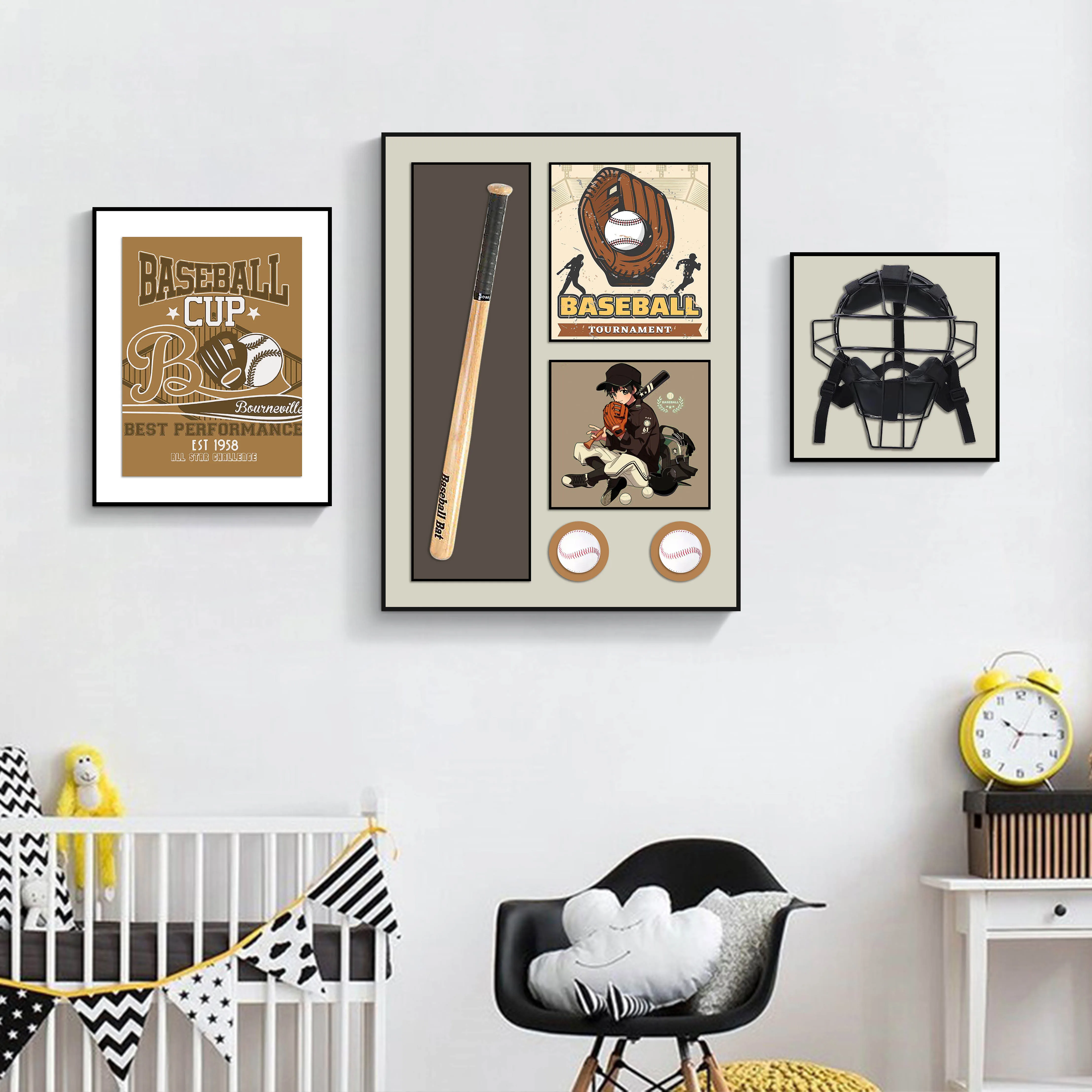 -For  Baseball Decorative Painting Simple Modern Baseball Boys Hanging Paintings Custom High Quality Painting Wall Decor&