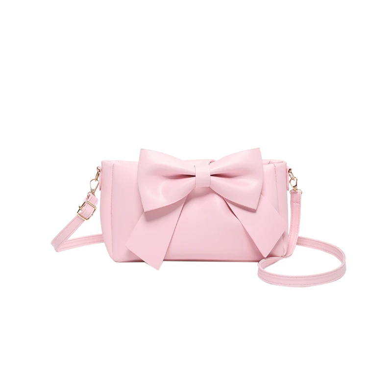 Sweet Bow Knot Shoulder Bag For Korean Gils Commuter Designer Ladies Shopping Crossbody Tote Purse Casual Small Leather Handbag