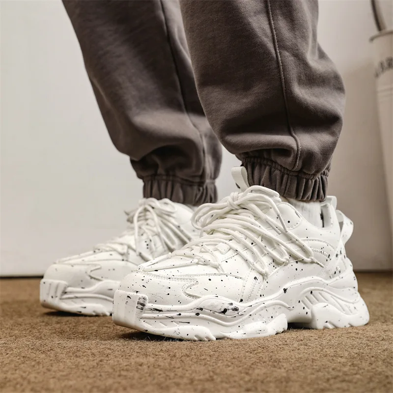 

Low-Top Dad Sneakers Unisex Breathable Lightweight Anti-Slip Wear-Resistant Thick Bottom Heightening Sports Casual Shoes