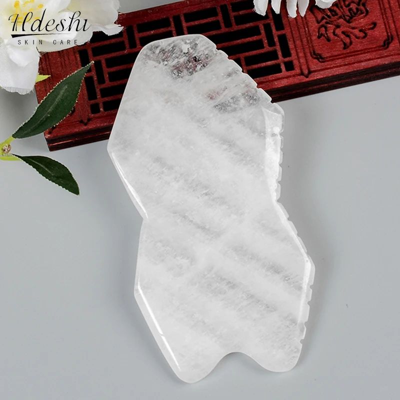 New Comb Shite Crystal Gua Sha Tool Natural Stone Body Massage Health Care Tools SPA Scraping Multifunction Massager Head Face