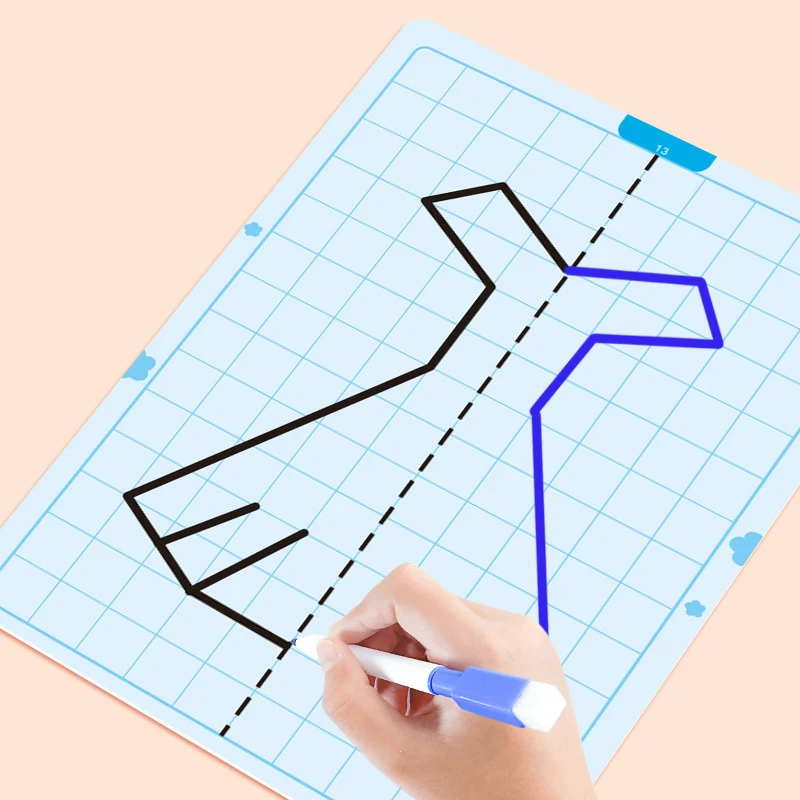 20 pagine Bambini Reticolo Disegno simmetrico Giocattoli Concentrazione Abilità motoria fine Penna Controllo Formazione Carte di pittura cancellabili