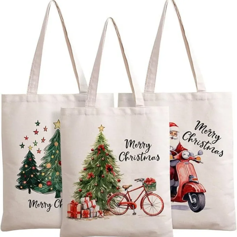 

Cloth Christmas Gift Canvas Bag Snowman Three Dwarfs Bag Christmas Eve Tote Bag Candy Handbag Navidad Joy 2025 Party Supplies