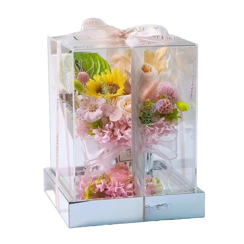 

520 Eternal Flower Bouquet Rose Acrylic Gift Box Hug Bucket Ornament Valentine's Day Birthday Muse Festival Gift