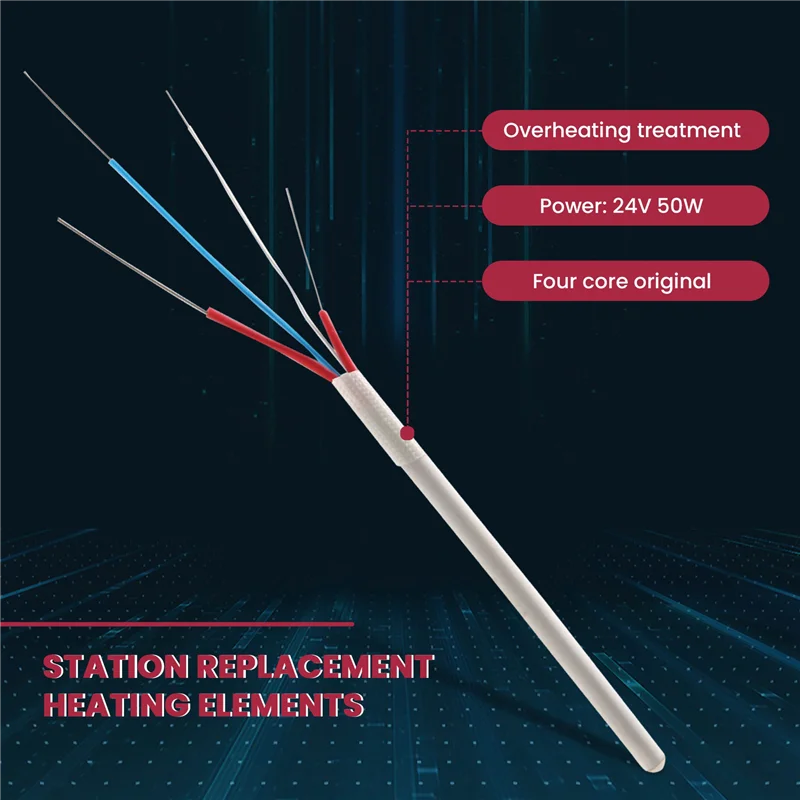 Éléments chauffants de rechange pour station de soudage en céramique, chauffage, 24V, 50W, A1322, Saike 936, 898D, 85OJ, 909D, 8586D, 5 pièces