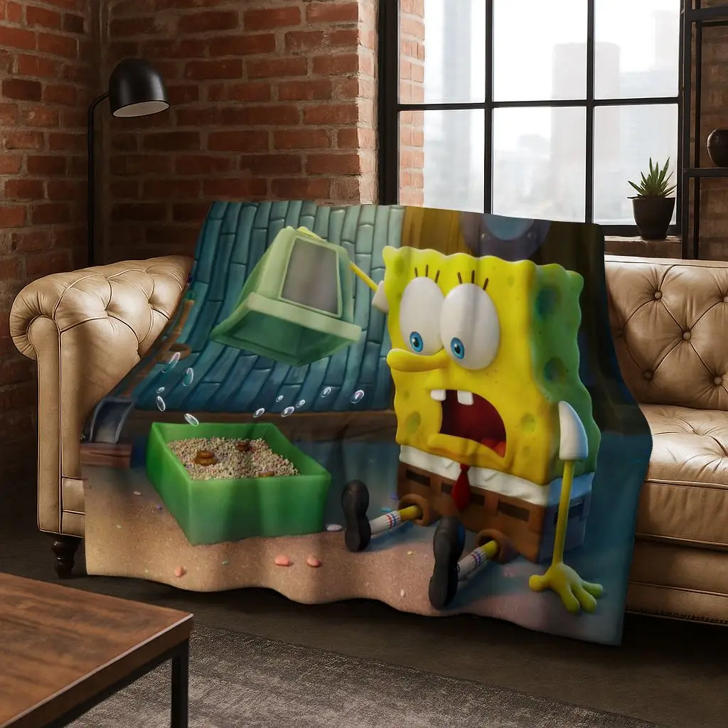 الكرتون S-سبونجبوب سكوير باتريك ستار الفانيلا بطانية لينة رمي بطانية للسرير غرفة نوم غرفة المعيشة السفر نزهة هدية #3