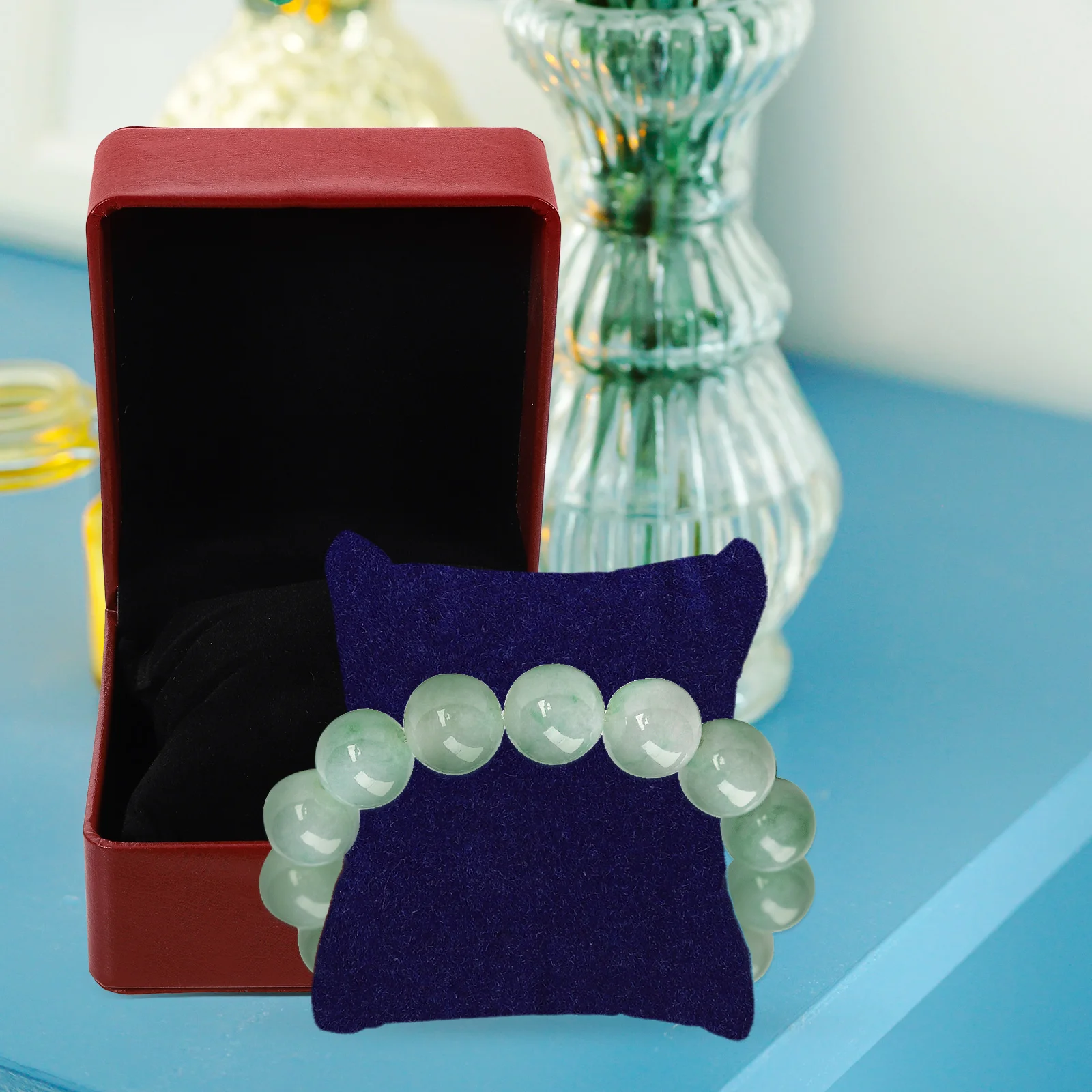 

10Pcs Decorative Watch Pillow Premium PU Sponge Jewelry Display Pillows for Bracelet Bangle Cushion Holder Storage Case Small