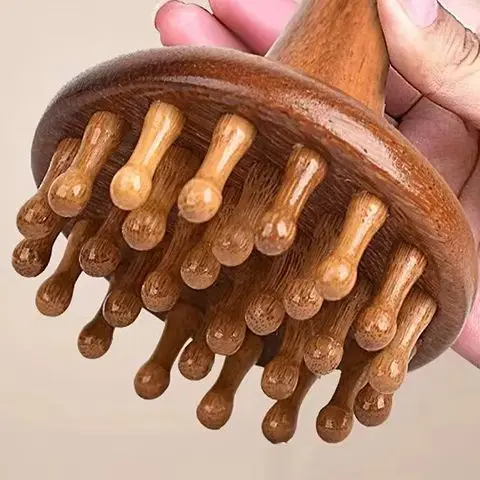 

Массажный инструмент Гуа Ша из сандалового дерева, головка щетки для шеи, плеч, живота, ног, тела, меридиан, массажер, деревянная расческа для релаксации