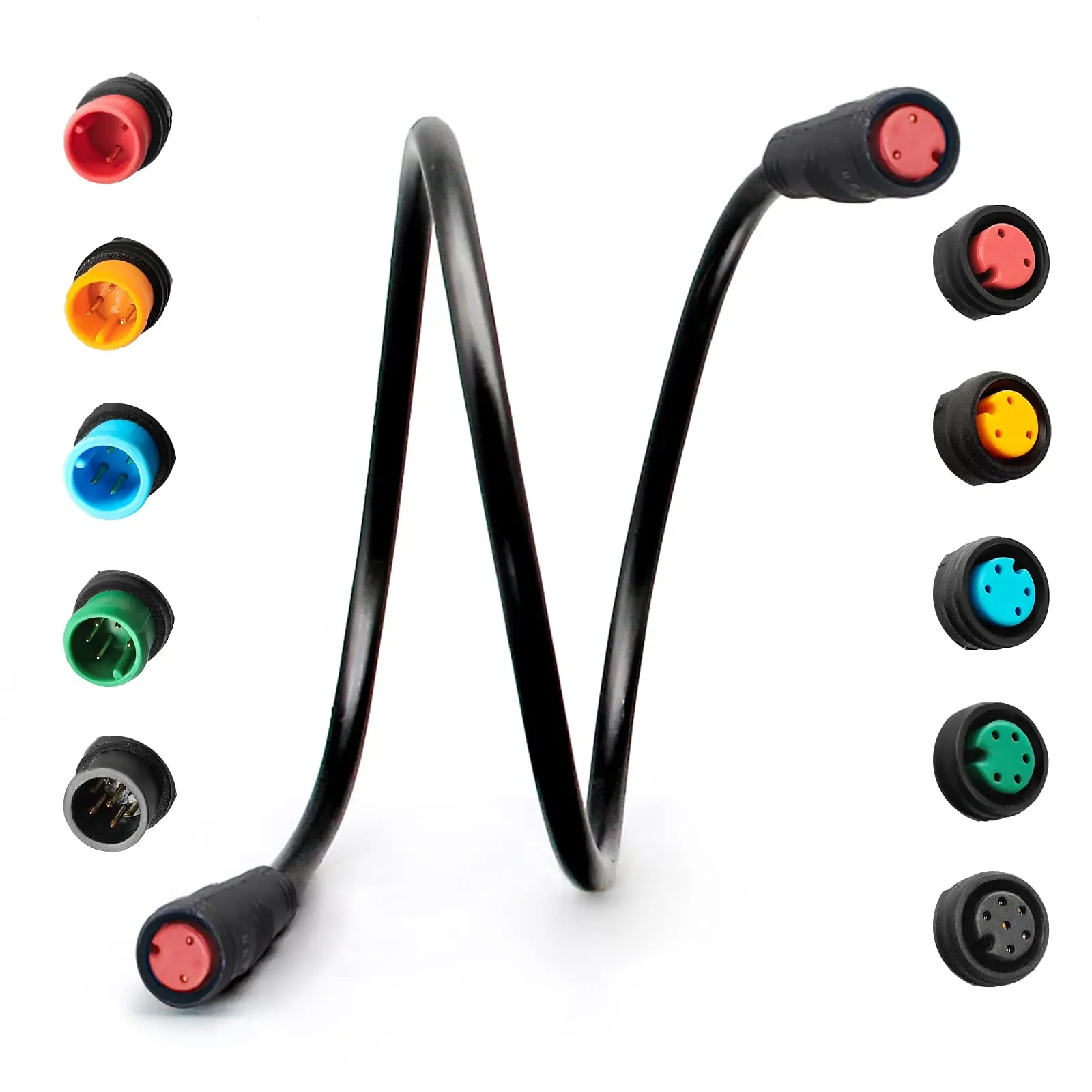 Image of 1m E-Bike-Verlängerung kabel Julet 2-polig/3-polig/4-polig/5-polig/6-polig/8-polig wasserdichter Stecker Buchse zu Stecker DIY elektrische Fahrrad bremse