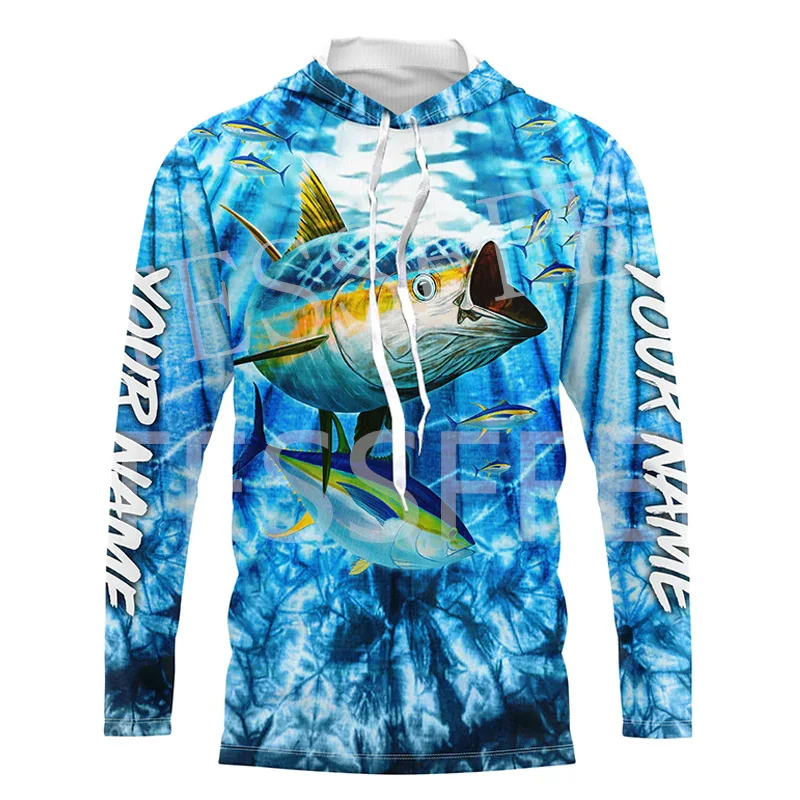 Custom Name Tuna Mahi Fishing Fisher Camo Tattoo Tracksuit Long Sleeves 3DPrint Pullover Harajuku Jacket Casual Funny Hoodies X3