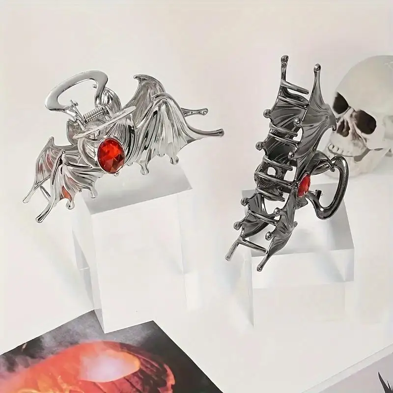 1PC Halloween Haaraccessoires Bat Scratch Ruby Ingelegde Haarclip Shark Clip Donkere Hoofdtooi