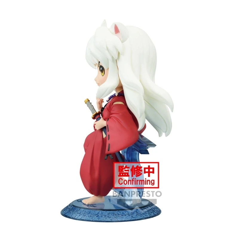 Bandai Original 14Cm Q posket Inuyasha Anime Action Figure Toys For Kids Gift Collectible Model Ornaments