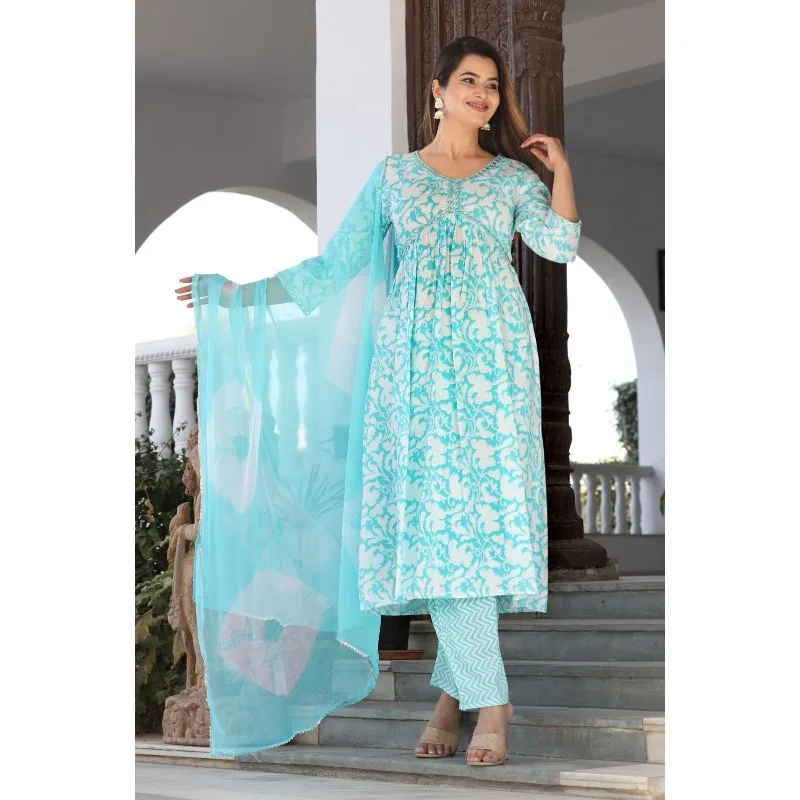 Compleanno matrimonio Partywear donne indiane Salwar Suit Kurti Palazzo Dress Gift