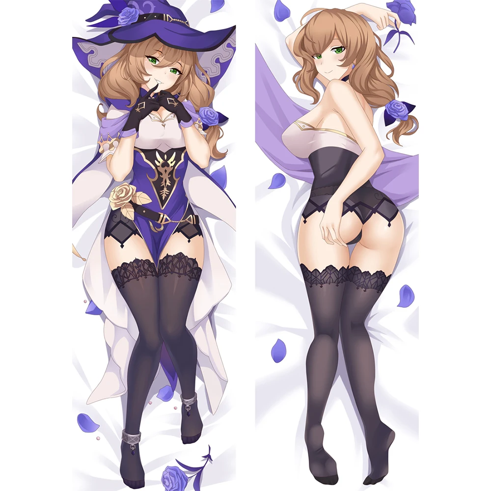 Anime Lisa Spel Genshin Impact Lisa Cosplay Sexy Dakimakura Kussensloop Hing Body Prop