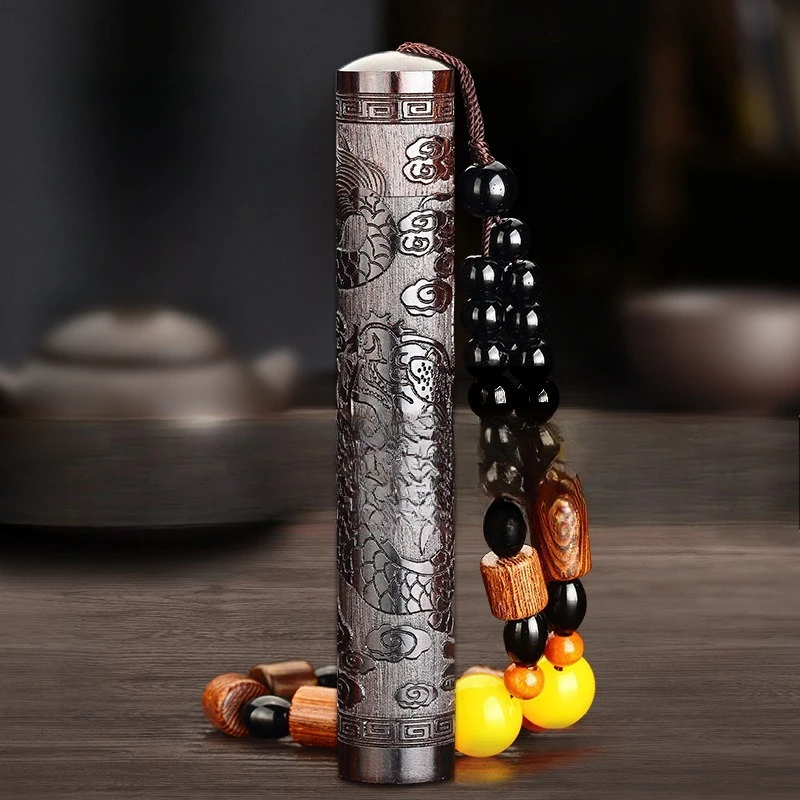 Retro Sandalwood USB Rechargeable Lighter, Windproof Flameless Electronic Lighter,Unique Men's Smoking Accessory Gift