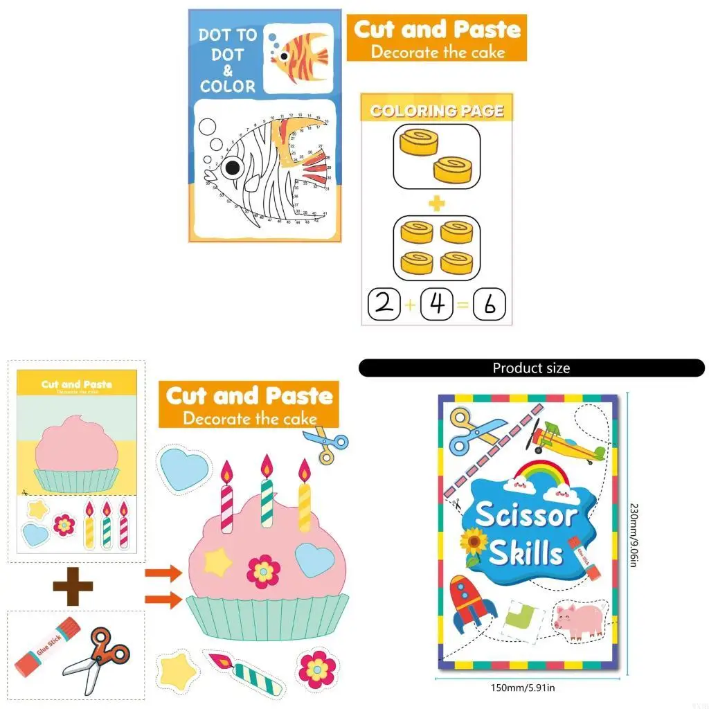 Paper Cutting Book DIY Children Craft Book Interactive Scissor Skills Development For Home School Art Projects