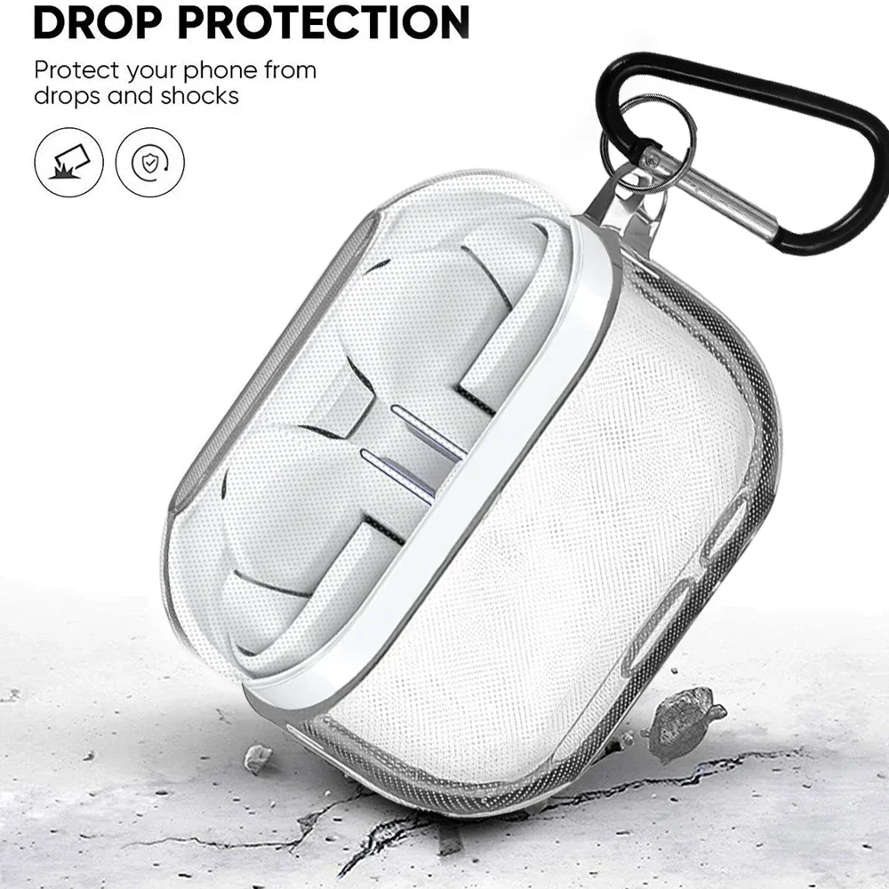 Transparent Case For Samsung Galaxy Buds 3 Pro Buds 3Pro Soft HD Cover Anti-Drop With Hook Shockproof Shell For Samsung Buds3Pro