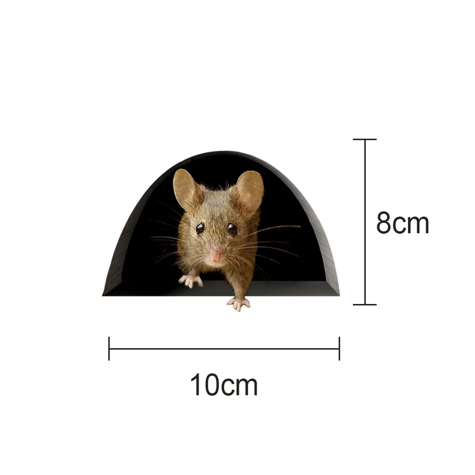 4Pcs/Set Cartoon Mouse Hole Stickers, Wall Stickers Dust Resistence DIY for Home 4pcs