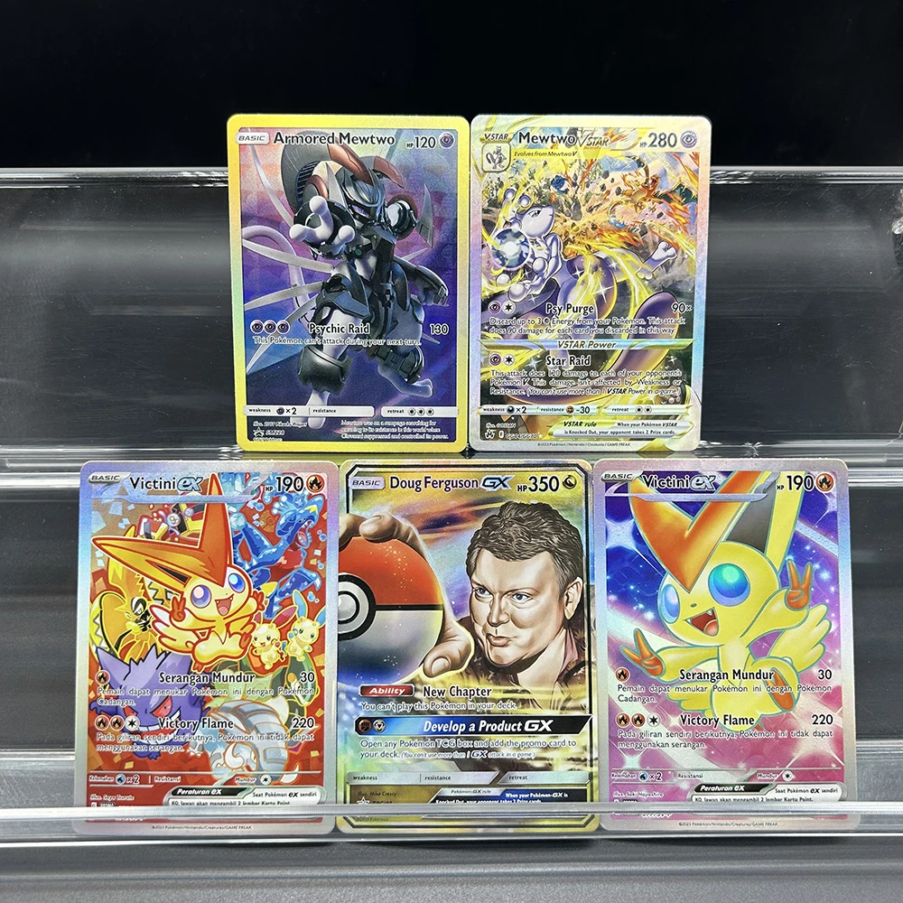 DIY PTCG-verzamelkaart Mewtwo Vstar GG044/GG70 Crown Zenith: Galarische galerij Holo TCG-foliekaart Brekingskleur Flash-geschenken